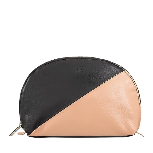 DUDU Pochette Porta Trucchi Make Up in Pelle Da Viaggio Da Borsa Con Cerniera Multicolore Schwarz