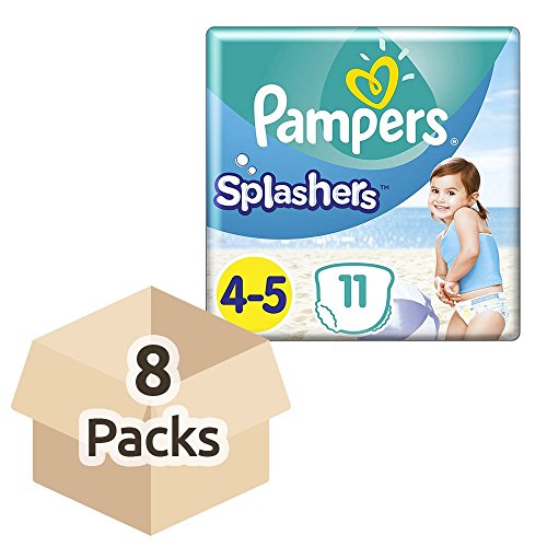 Pampers Splashers Einweg-Schwimmhose - Größe 4/5 (9-15kg) - Fall von 8 Packungen von 11