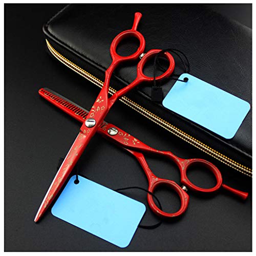 Haarschneideschere-Kits, 6-Zoll-rote Farbe Friseur-Schere, professionelle Friseur-Set-Schere Haarschneidwerkzeuge