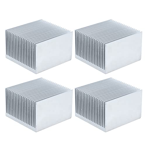 4 Stück 60 mm Kühlkörper, 60 x 60 x 39 mm Aluminium Kühlkörper Kühlrippen Kit zum Kühlen von 3D Druckern und LED Lichtgeräten(Ohne Kleber)