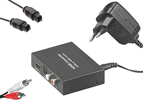 auvisio HDMI auf optisch: HDMI-Audio-Konverter mit Cinch- und Toslink-Kabel (HDMI Toslink Adapter, Adapter HDMI optisches Kabel, to Optical Converter)