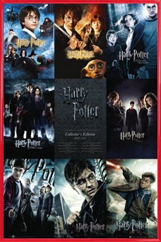 Harry Potter 1art1 Poster Plakat | Bild und Kunststoff-Rahmen - Alle Film-Plakate, In Englisch (91 x 61cm)