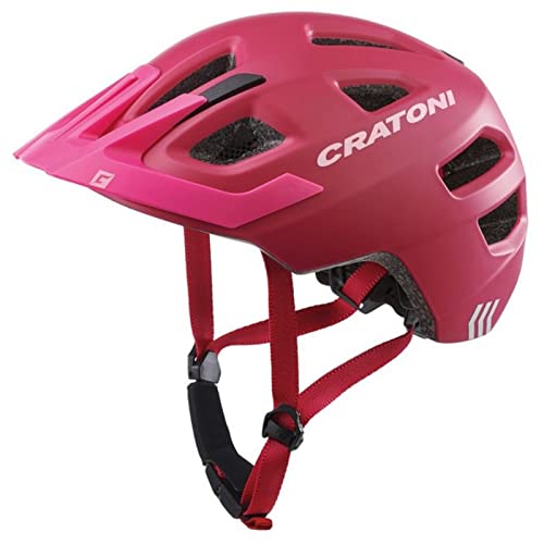 Cratoni Kinderhelm Maxster Pro Fahrradhelm Kinderhelm Jugendhelm mit Rücklicht, Pink Rose, XS/S