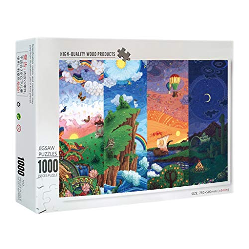 Puzzle, 1000 Teile Sonnenaufgang und Sonnenuntergang Puzzles Holz Puzzle Boden Puzzle Intellektuelles Spiel Lernen Bildung Dekompression Spielzeug für Erwachsene Kinder