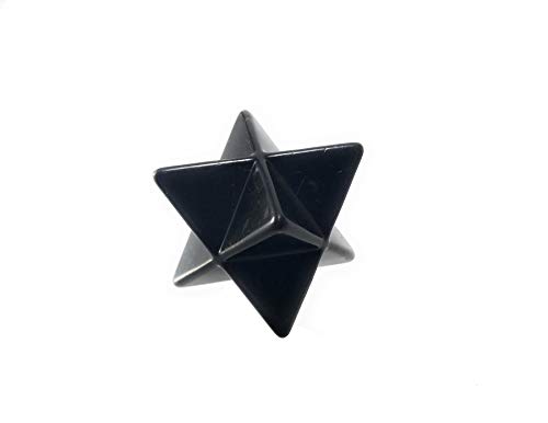 Schungit Merkaba 8 Ecken 3,5cm x 5cm Abgerundete Kanten Echter Karelischer Shungite