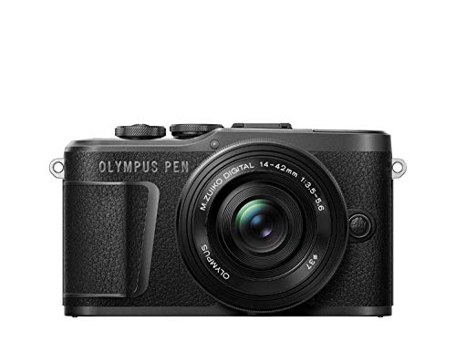 Olympus PEN E-PL10 Micro Four Thirds System Kamera Kit inkl. 14-42mm M.Zuiko EZ Objektiv, Bildstabilisierung im Gehäuse, schwenkbarer Monitor,4K Video,Wi-Fi,16 Art Filter,9 erweiterte Fotomodi,Schwarz