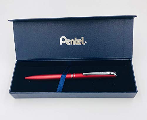 Pentel BL2007 EnerGel Tintenroller, einziehbar, Spitze 0,7 mm, Korpus Metall, matt, Rot – Geschenkbox