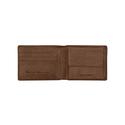 DRAKENSBERG Pocket Wallet - Geldbörse und Portemonnaie, bi-fold Brieftasche, Geschenk für Herren, handgemacht im Vintage-Retro-Design, Voll-Leder, Havana-Braun, DR00312