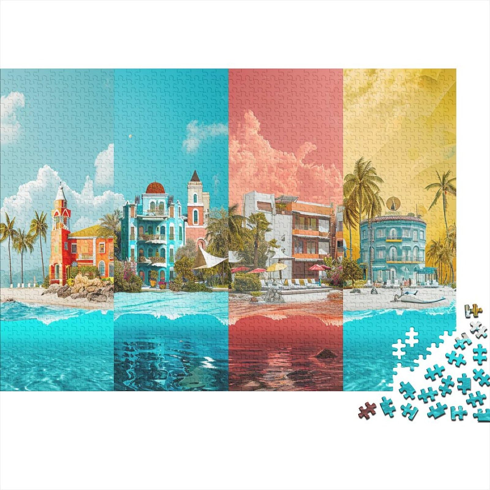 Strand 500 TeileErwachsene PuzzleImpossible Puzzle Strand Geschicklichkeits Spiel Home Dekoration Puzzle Geschenk Spielzeug Moderne Wohnkultur 500pcs (52x38cm)