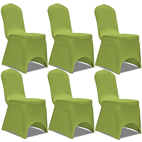 Anself 6er Set Stuhlhusse Stuhlbezug für viele Stuhlgrößen Grün