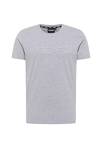 RECARO T-Shirt Embossed | Herren Shirt, Rundhals | 100% Baumwolle | Made in Europe, Farbe:Gray, Größe:XL