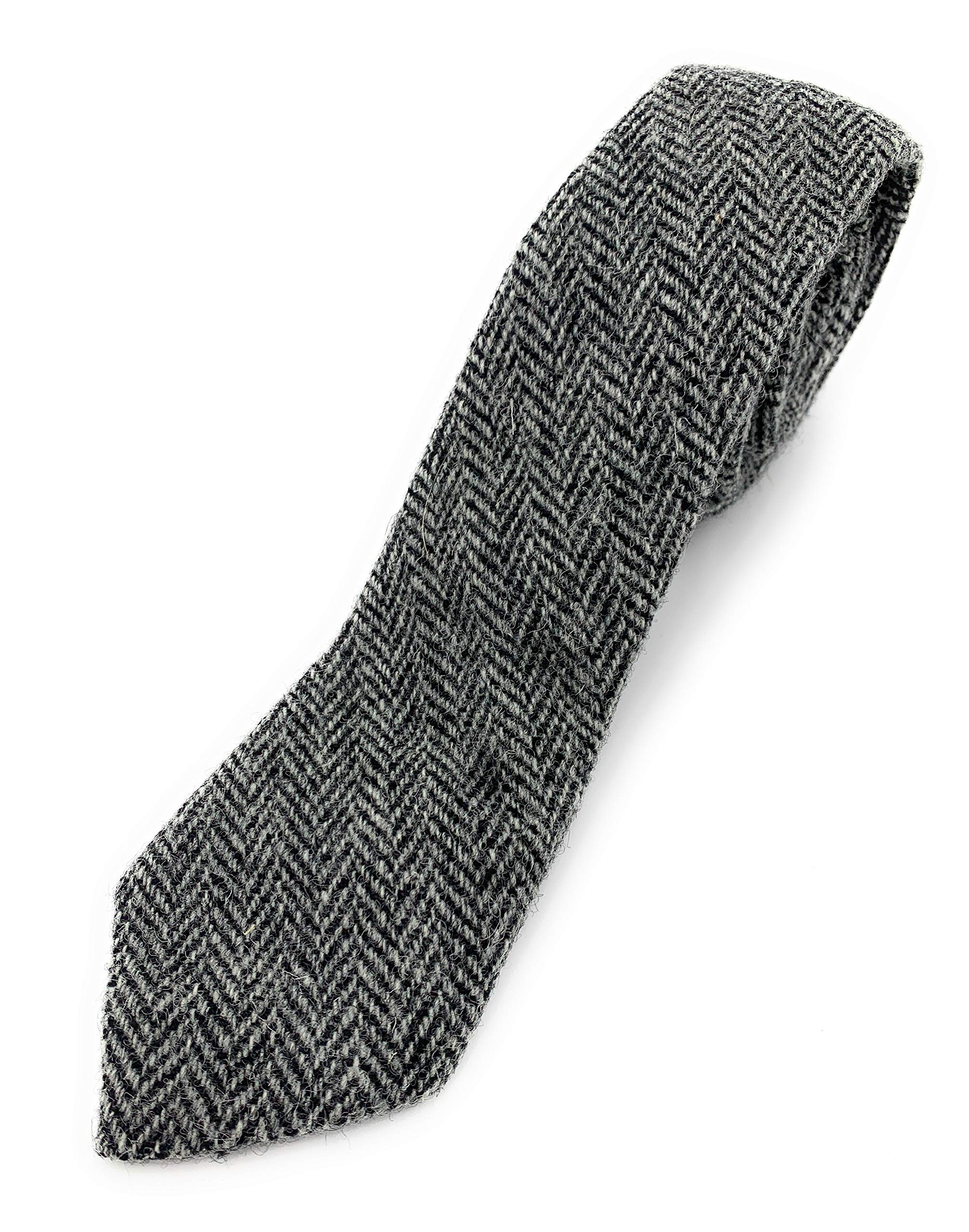 Harris Tweed Herren Krawatte Gr. One size, Grau (Fischgrätmuster)