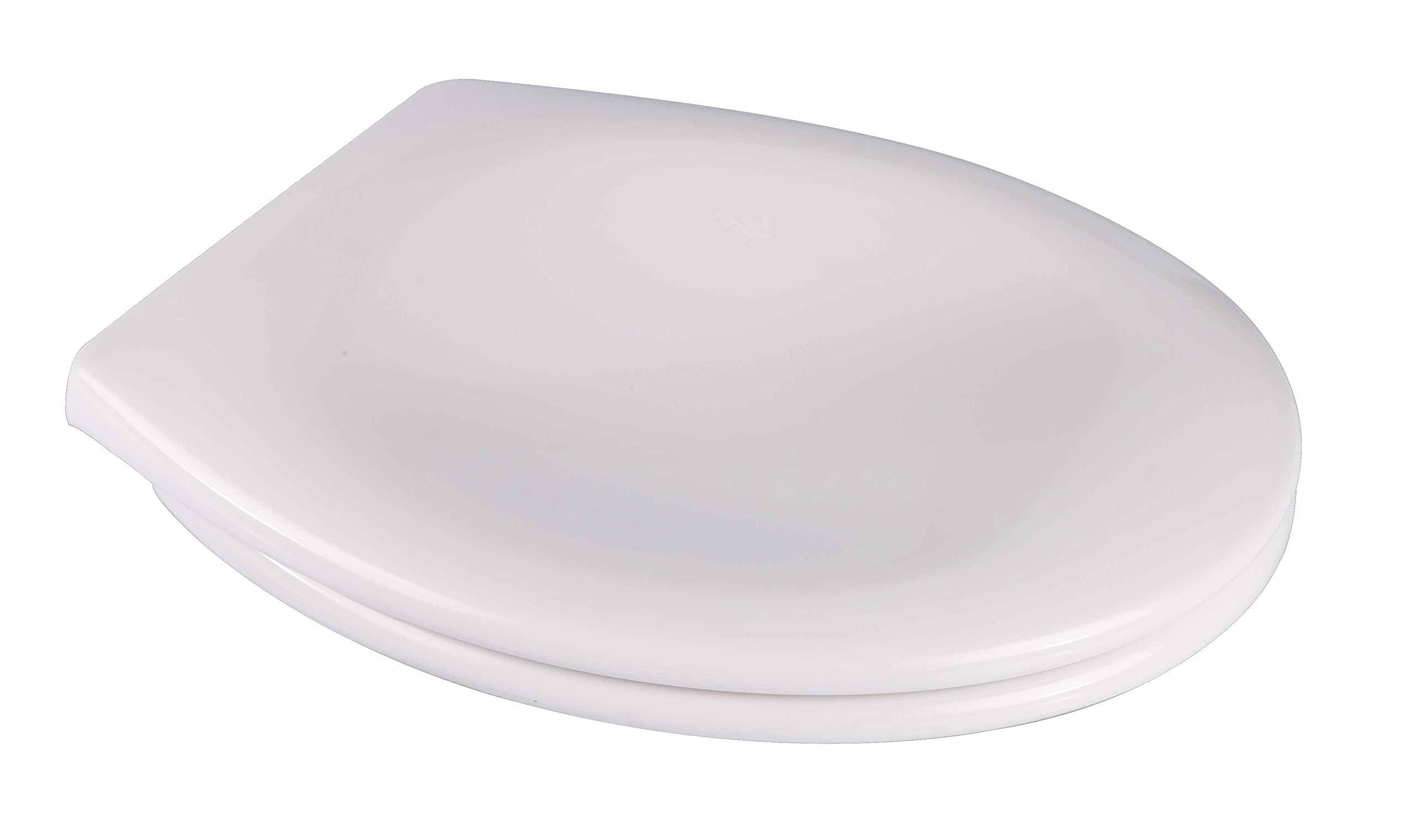 Grünblatt WC Sitz passend zu allen handelsüblichen O-Form WCs, Hochwertige Antibakterielle Duroplast, Absenkautomatik, abnehmbar zur Reinigung, Weiß (Design)