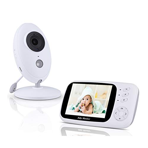Babyphone 3,5 Zoll Mit Kamera Und Audio Zweiwege-Gegensprechanlage Wiegenlied Automatische Nachtsichttemperaturerkennung