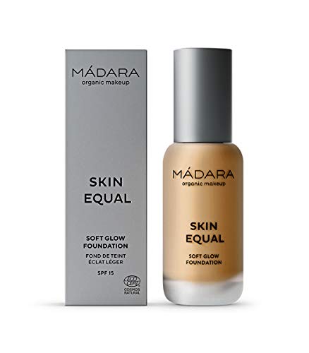 MÁDARA Organic Skincare | Skin Equal Soft Glow Foundation SPF15#60 OLIVE - 30ml, Leichte Mineralfoundation, Longwear, Natürlich strahlendes Hautfinish und regulierbare Deckkraft, Vegan