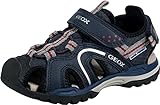 Geox J Borealis Boy Sport Sandal, Black/ORANGE, 27 EU