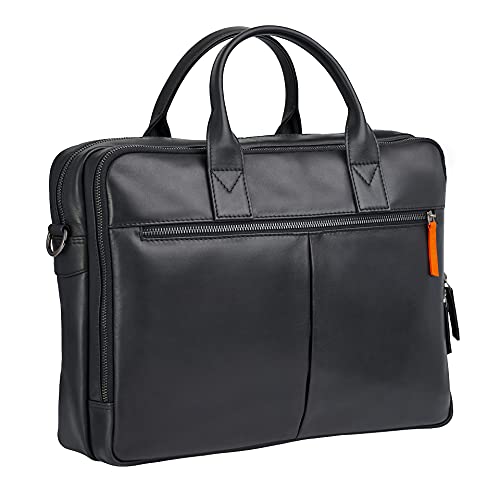 Davidoff, Essentials Aktentasche Leder 40 Cm Laptopfach in schwarz, Businesstaschen für Herren