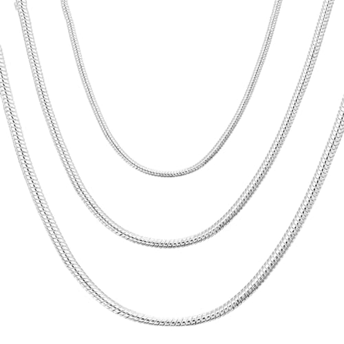 GURIDO 925 Silber-Farbe 1mm/2mm/3mm Solide Schlange Kette Halskette Für Männer Frauen Mode schmuck Für Anhänger