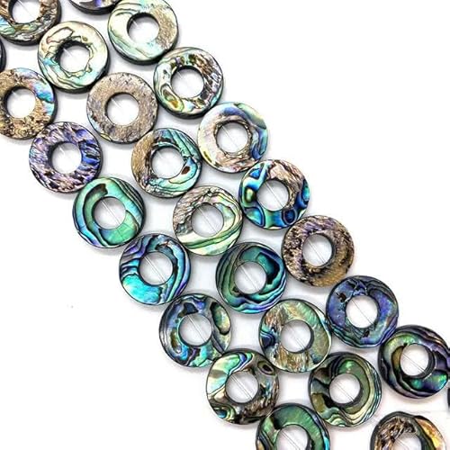 Natürliche Muschelperlen, ringförmige Abalone-Muschelperlen, verwendet für DIY-Schmuckherstellung, Halsketten- und Ohrringzubehör, Größe 18 mm-18 mm, 5 Stück