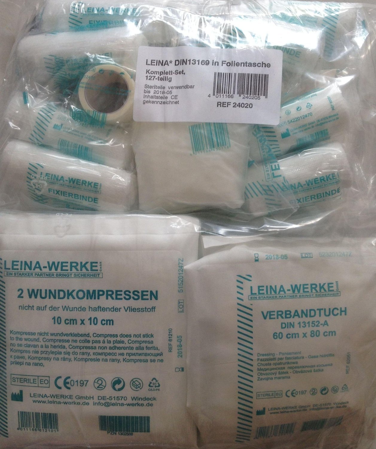 LEINA-WERKE REF 24020 Erste-Hilfe-Nachfllpack DIN 13169 in Folientasche