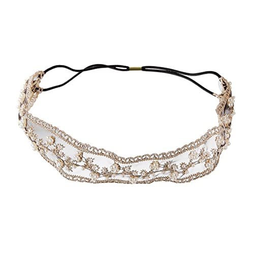 Perlen-Spitze-Haarband-Art- und Weisesüße Weinlese-Perlen-Spitze-Haar-Zusätze UPd752 Haarnadel