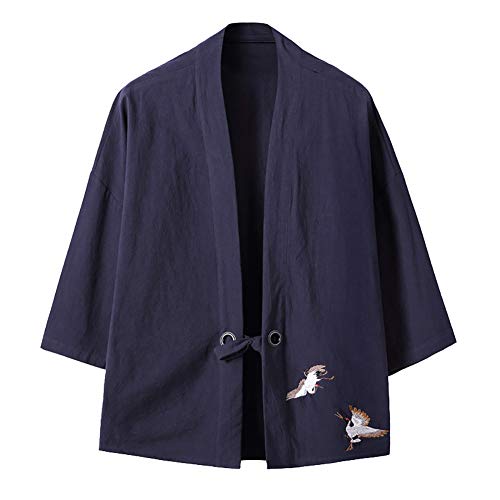 Herren Kimono Baggy Baumwolle Druck Mantel Haori Jacke Übergangsjacke Japan Happi Kimono