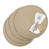 Westmark Tischsets/Platzsets, 4 Stück, Ø 38 cm, Polypropylen, Creme/Beige, Saleen Edition: Circle