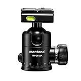 Mantona Onyx 12 Kugelkopf (M1-3612A) Arca-Swiss kompatible Schnellwechselplatte 50 mm, professionelle Verarbeitung für DSLR, spiegellose Kamera, Systemkamera, Digitalkamera, Camcorder schwarz