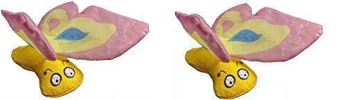Yeowww! Duckyworld Katzenspielzeug, 100 % Bio-Blütenblatt, Katzenminze, Schmetterlinge, 3 Spielzeuge, Rot