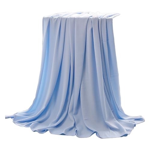 Kasituny Leichte, gemütliche Decke, Heimdekoration, sommerlich, kühlend, einfarbig, waschbar, superweich, atmungsaktiv, hautfreundlich für eine kühle, komfortable Dekoration Blau 120cm
