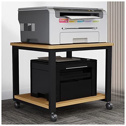 Drucker Stand 2 Ebenen Desktop Stand Mobile Drucker Stand Mit Abschließbaren Rollen Multi-Purpose Schreibtisch Organizer Für Home Office Lagerung Und Organisation (Color : A, S : 60x50x50cm)