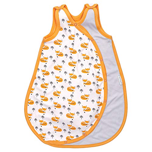 Baby Sweets Baby Schlafsack Grau-Orange / Baby Sommerschlafsack im Fuchs-Motiv / Baby Strampelsack als Sommer Schlafsack für Baby Mädchen & Baby Jungen in Gr. 62 (0-3 Monate)