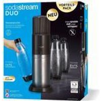 SodaStream Soda Maker DUO Valuepack black Schwarz QC incl 2 Glas- Glas & 1 PET-Bottle PETBottle (1016813490)