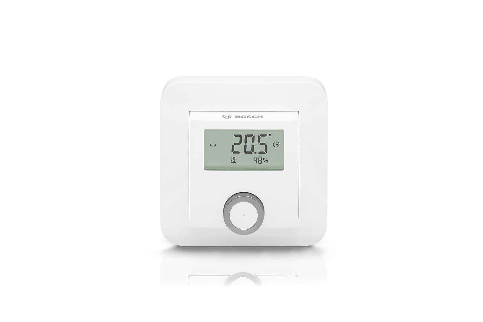 Bosch Smart Home Raumthermostat zur Steuerung der Heizkörperthermostate, inklusive Feuchtigkeitsanzeige, kompatibel mit Google Assistant und Alexa