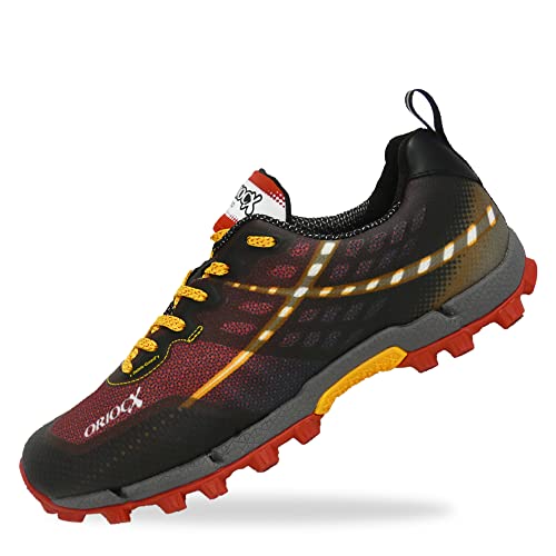 Oriocx Malmo - Trailrunning-Schuhe geeignet für Canicross, Swimrun und Hindernislauf Unisex - Rot 43EU