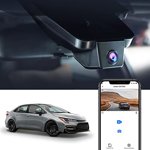 Fitcamx Dashcam Kompatibel mit Toyota Corolla L LE SE XLE XSE SE Nightshade Sedan 4D Hybrid Touring Sports 12th Gen (E210)2019-2022, 4K Video WiFi OEM Autokamera, Nachtsicht, G-Sensor, mit 64-GB-Karte