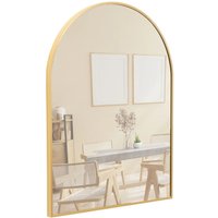 Terra Home Wandspiegel - Halbrund,60x80 cm, Gold Kupfer, Modern, Metallrahmen Spiegel - für Flur, Wohnzimmer, Bad oder Garderobe
