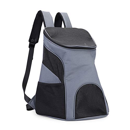 HXHON Rucksack für Hunde und Katzen, tragbar, atmungsaktiv, Grau