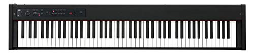 Korg D1 Digital Piano (ideal für die Bühne oder Zuhause, mit Dämpfungspedal und Notenpult) Schwarz