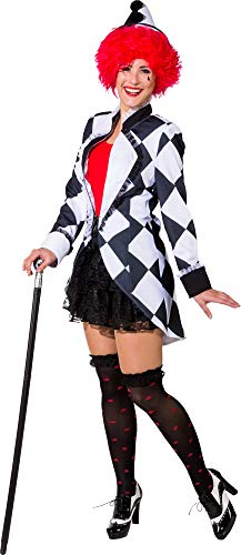 narrenkiste O9978-42 schwarz-weiß Damen Pierrot Jacke Clown Kostüm Gr.42