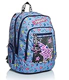 SEVEN Rucksack Advanced, Backpack für Schule, Uni & Freizeit, Geräumige Schultasche für Teenager, Mädchen, Jungen, Gepolsterter Schulranzen; STARRY RAINBOW, blau, mit Laptopfach