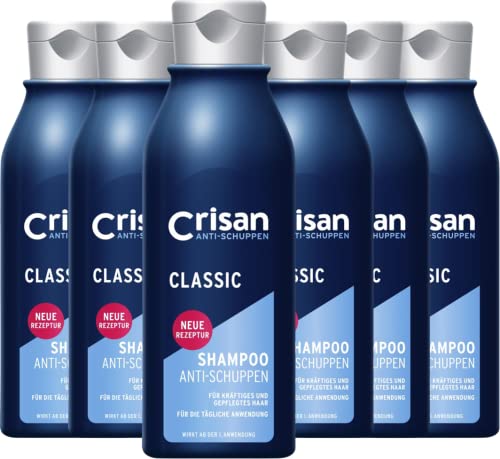 Crisan, Anti Schuppen Shampoo für normales Haar Milde Haarwäsche gegen Schuppen Neubildung im 6er Pack