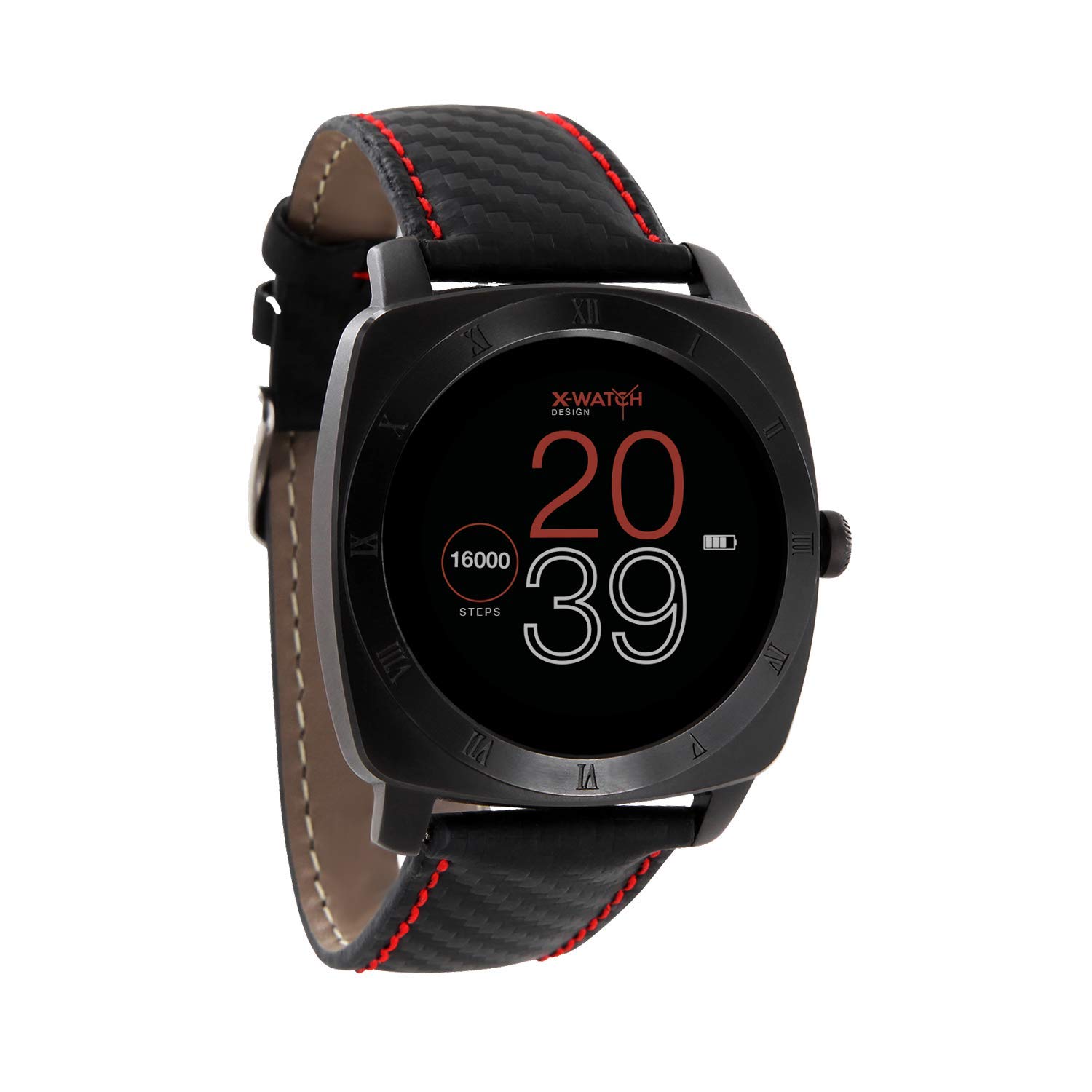 X-WATCH 54013 NARA XW PRO Smartwatch Herren BC Carbon Red Black - Sportuhr