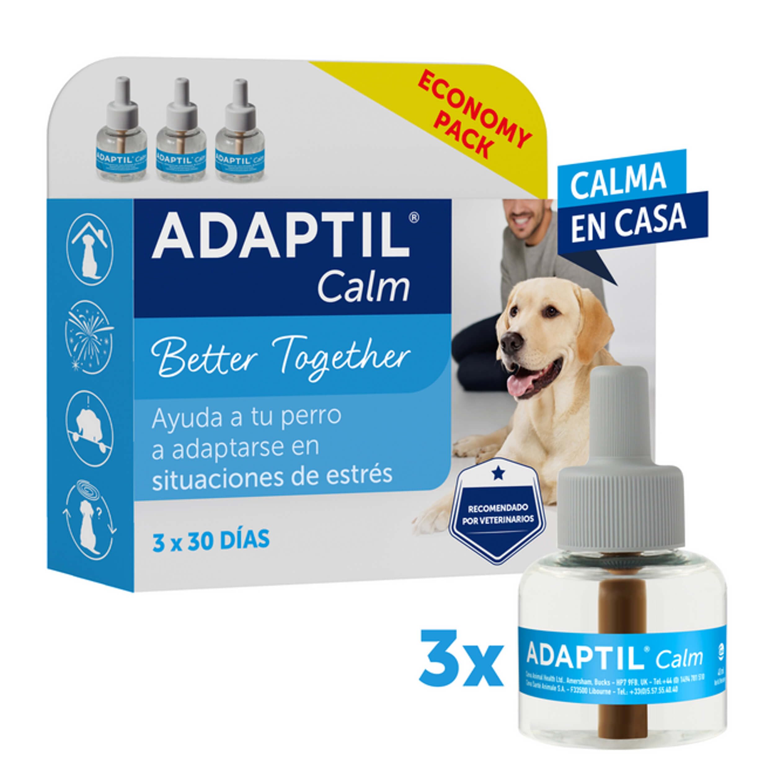 ADAPTIL Calm Sparset, 3 Nachfüllpackungen, 90 Tage, Stressabbau für Hunde