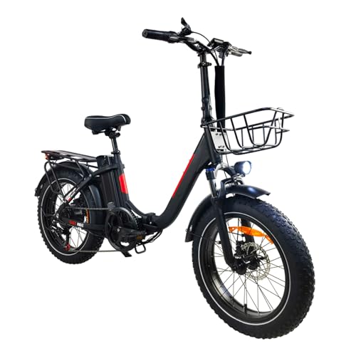 wirlsweal Elektrisches Fahrrad, Power Assisted Pending Fahrrad 20 "x 4.0 Fat Tires Abnehmbare Batterie Smart LCD Display LED Scheinwerfer E-Bike (White)