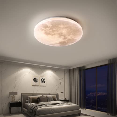 Simulation Mond Kronleuchter LED Moon Deckenleuchte Ultradünne runde Deckenleuchte Eingangsdeckenleuchte Wandbeleuchtung Wandleuchte für Schlafzimmer, Wohnzimmer, Jungen-Mädchen-Schlafzimmer