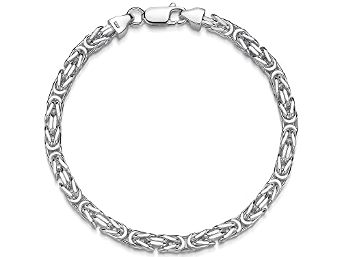 Massives 4,5mm breites Königskette Armband - 925 Sterling Silber, Länge 24cm