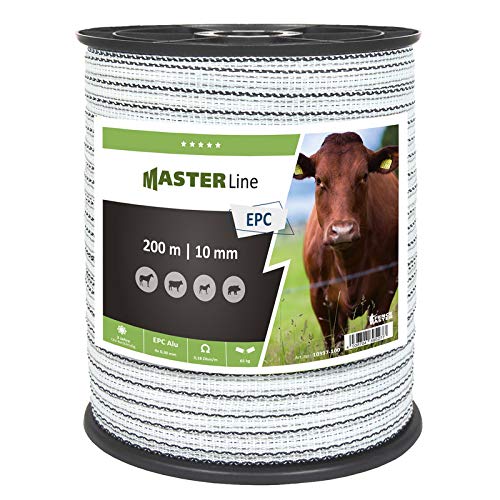 Koll Living Weidezaunband EPC-Line 200m, 10mm - ideal geeignet für die Einzäunung von Rindern, Pferden und Ponys, sowie zur Wildabwehr - nur 0,18 Ohm/m