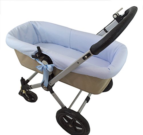 Schutzhülle für Babyschale gepolsterten + das unterst Laken oder Spannbettlaken für Kinderwagen. Verfügbar in mehreren Farben und Modellen (Hellblau)