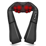Podazz Shiatsu Nacken- und Rückenmassagegerät mit Wärmefunktion, Schulter Massagegeräts für Rücken, Beine, Füße, Rückenmassagegerät für Haus Büro, Geschenke für Männer Frauen (Schwarz)